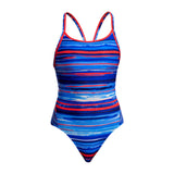 Funkita Women's Diamond Back Swimsuit Lost Lines product view