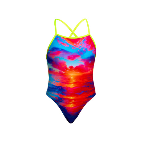 Funkita Dames badpak Tie Me Tight Sunset Delight