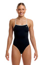 Funkita Women's Single Strength Swimsuit Plus One front view on model