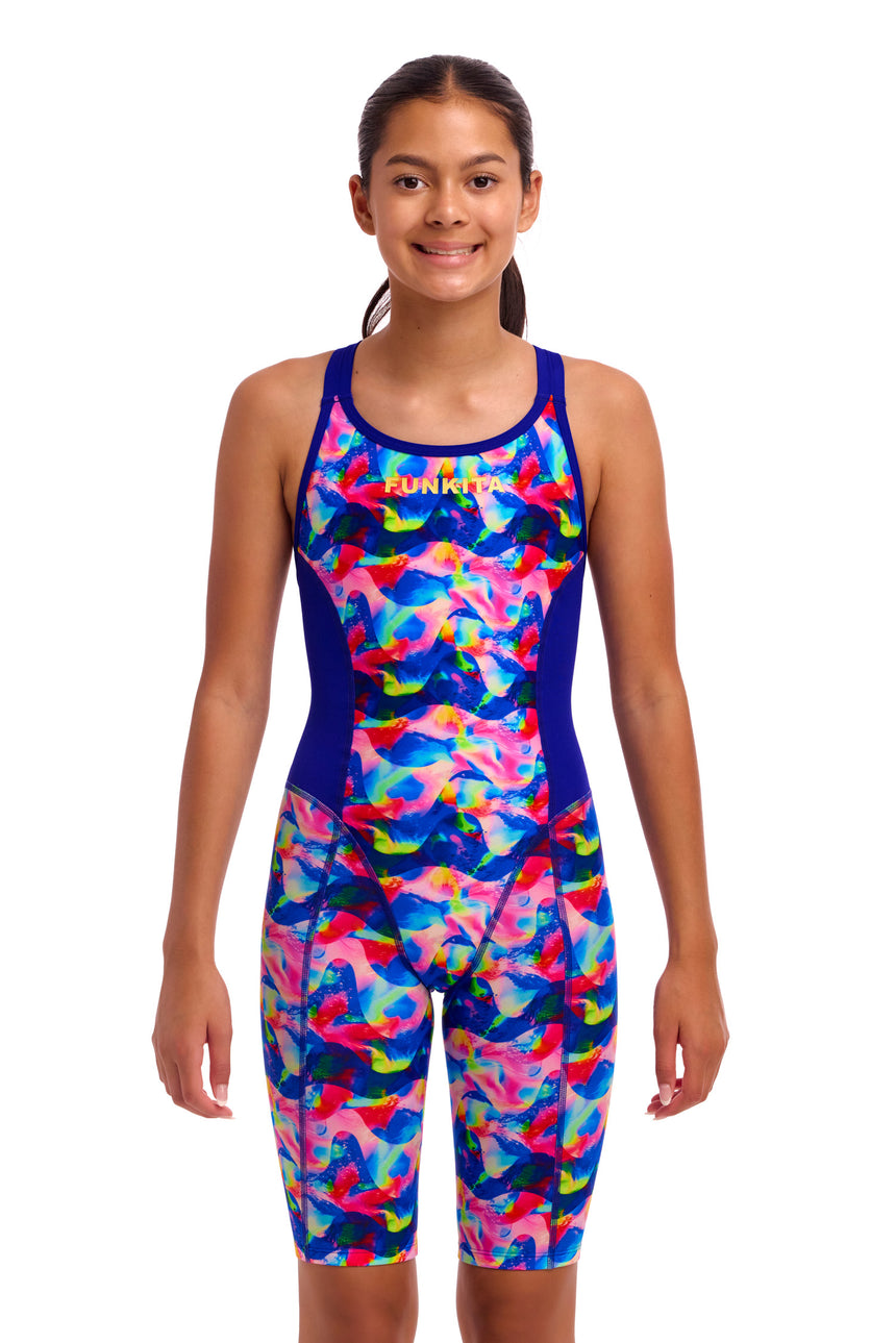 Funkita Meisjes Badpak met Pijpjes Fast Training Warped Waves