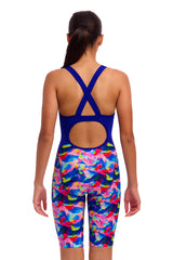 Funkita Meisjes Badpak met Pijpjes Fast Training Warped Waves