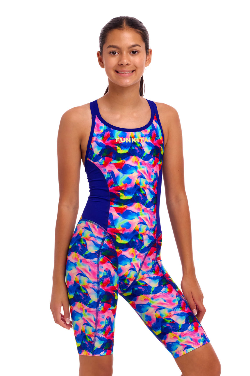 Funkita Meisjes Badpak met Pijpjes Fast Training Warped Waves