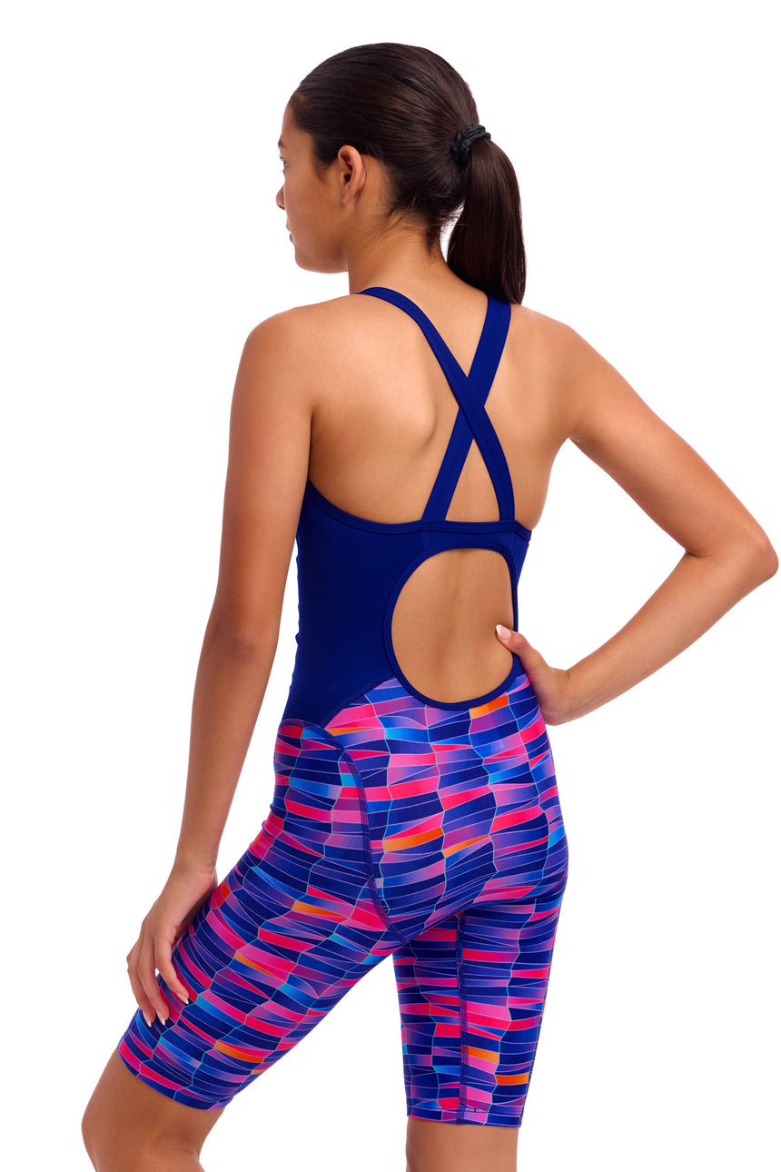 Funkita Girls Swimsuit With Legs Fast Training Wet Wave