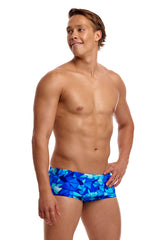Funky Trunks Men's Classic Swim Trunks Try Blue additional view on model