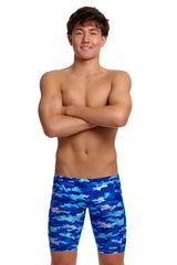 Funky Trunks Boys' Training Swim Jammer Clean Marine additional view on model