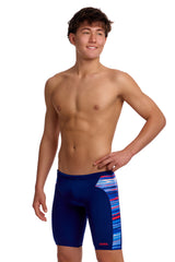 Funky Trunks Boys' Training Swim Jammer Lost Lines additional view on model