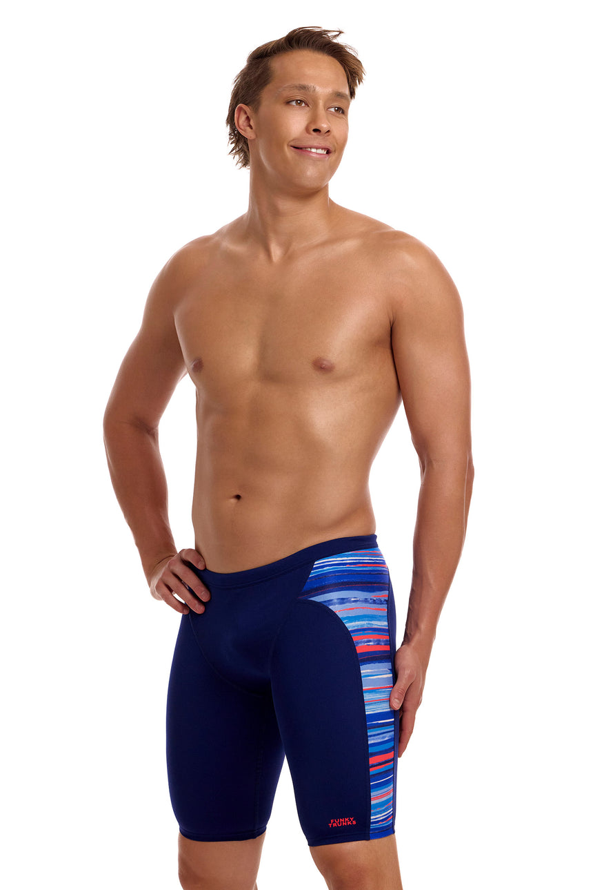Funky Trunks Men's Training Swim Jammer Lost Lines additional view on model