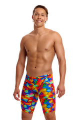Funky Trunks Men's Training Swim Jammer Try the Lot angled view on model