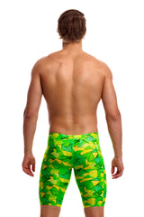 Funky Trunks Men's Training Swim Jammer Try Tonic back view on model