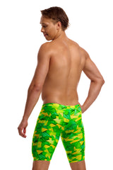Funky Trunks Men's Training Swim Jammer Try Tonic angled view on model