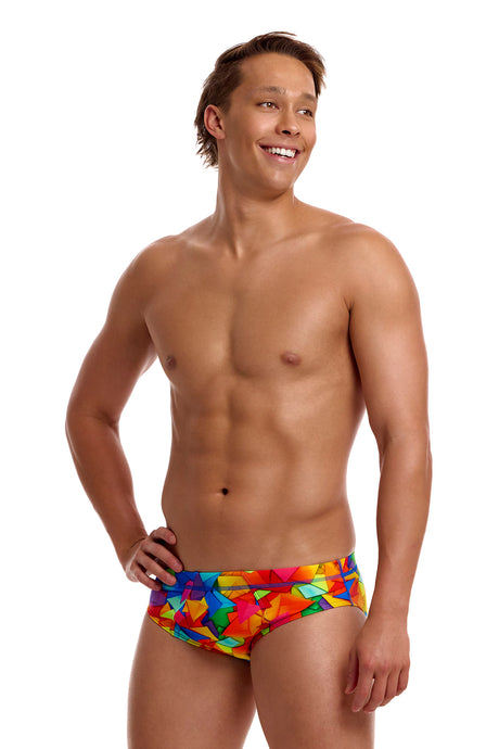 Funky Trunks Men's Seamed Swim Brief Try the Lot additional view on model