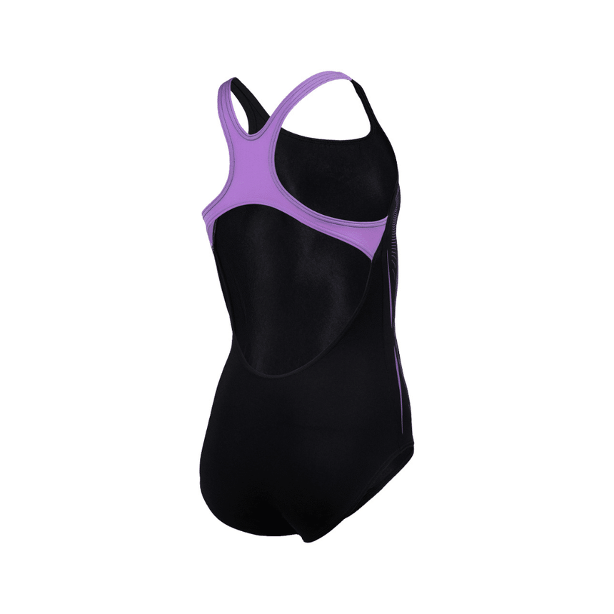 Arena G Swimsuit Swim Pro Back Graphic Black-Lavanda