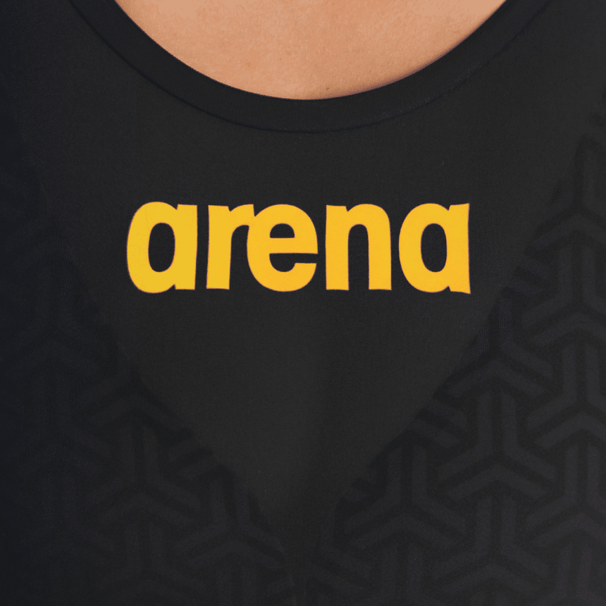 Arena Wedstrijdbadpak Powerskin Carbon Glide Open Rug Zwart/Goud