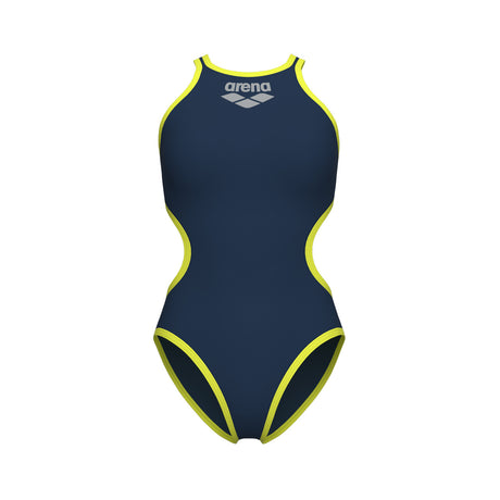 Arena Badpak One Biglogo One Piece Marineblauw-Zacht Groen