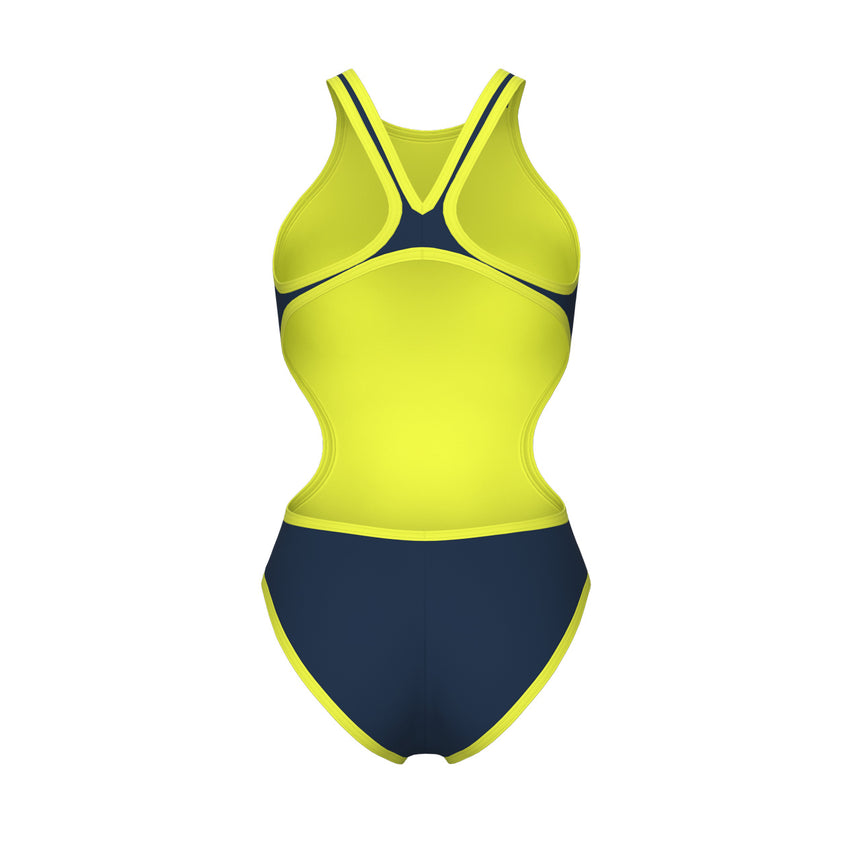 Arena Badpak One Biglogo One Piece Marineblauw-Zacht Groen