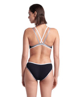 Arena Badpak One Double Cross Back One Piece Zwart-Wit-Zilver