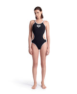 Arena Badpak One Double Cross Back One Piece Zwart-Wit-Zilver