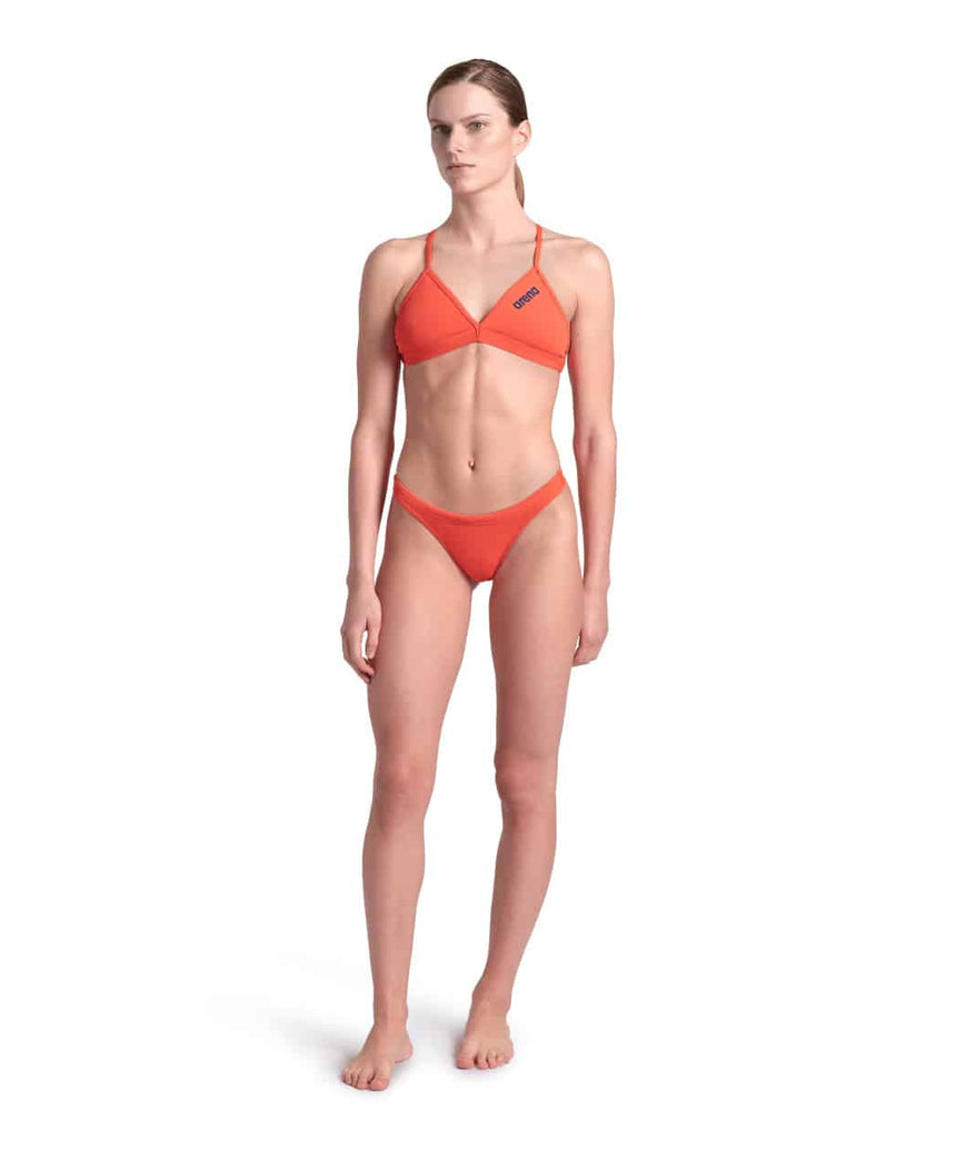 Arena W Team Swim Top Tie Back Solid bright Coral