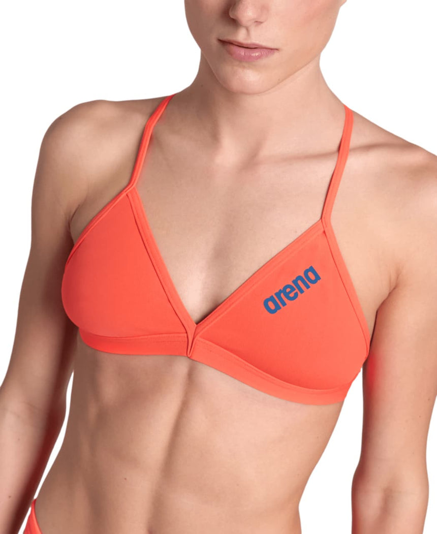 Arena W Team Swim Top Tie Back Solid bright Coral