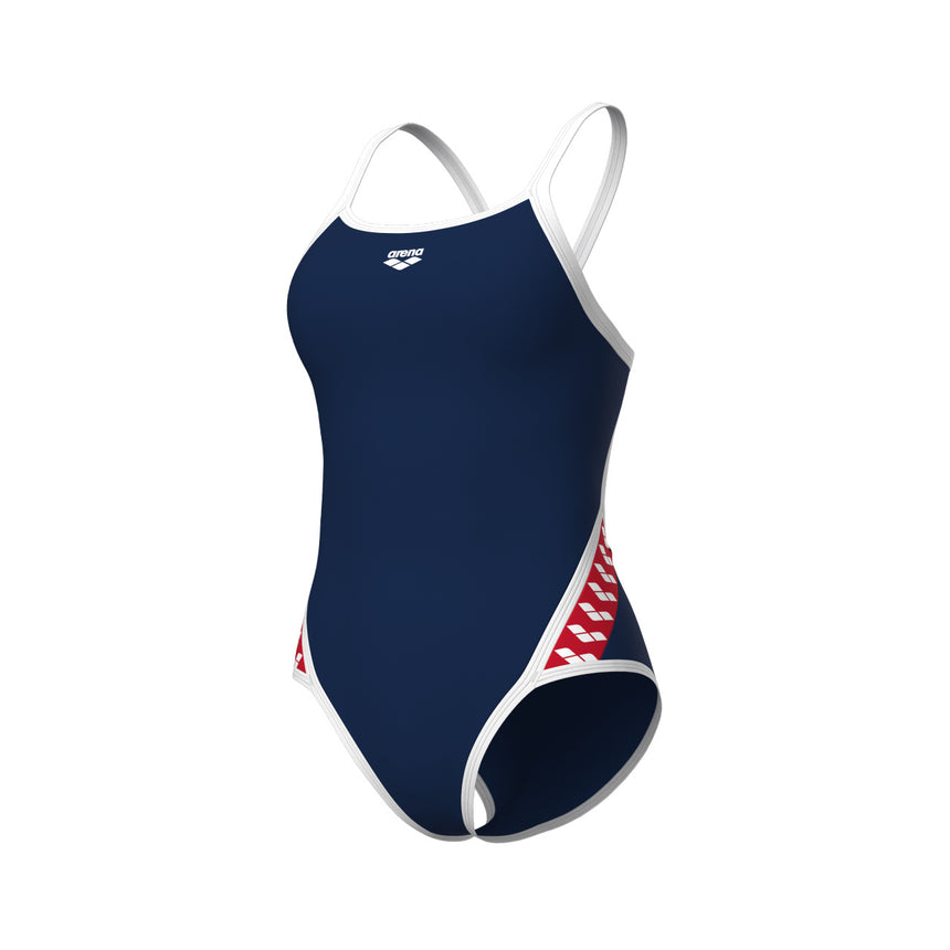 Arena Badpak Icons Super Fly Back Solid Marineblauw-Wit-Rood