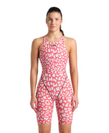 Arena Wedstrijdbadpak Powerskin ST Next Open Back Leopard Roze