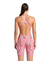 Arena Wedstrijdbadpak Powerskin ST Next Open Back Leopard Roze