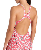Arena Wedstrijdbadpak Powerskin ST Next Open Back Leopard Roze