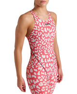Arena Wedstrijdbadpak Powerskin ST Next Open Back Leopard Roze