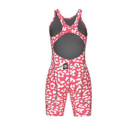 Arena Wedstrijdbadpak Powerskin ST Next Open Back Leopard Roze