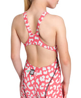 Arena Meisjes Wedstrijdbadpak Powerskin ST Next Open Back Leopard Roze