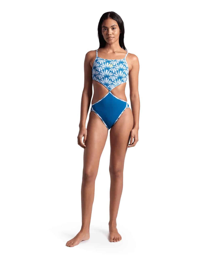 Arena Womens Rule Breaker Swimsuit Twist N Mix R White-Blue Cosmo
