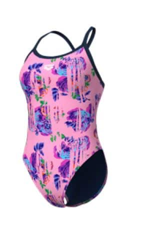 Arena W Rose Texture Swimsuit Xcross Back multi Pink-Navy