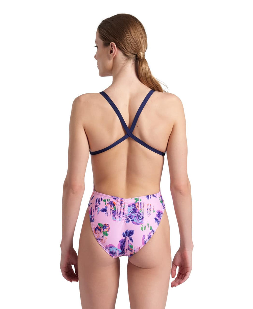 Arena W Rose Texture Swimsuit Xcross Back multi Pink-Navy
