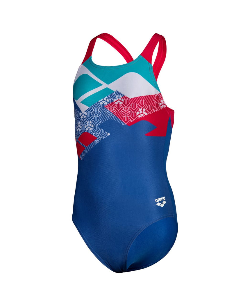 Arena G Kikko Swimsuit Swim Pro Back Royal-Freak Rose-White