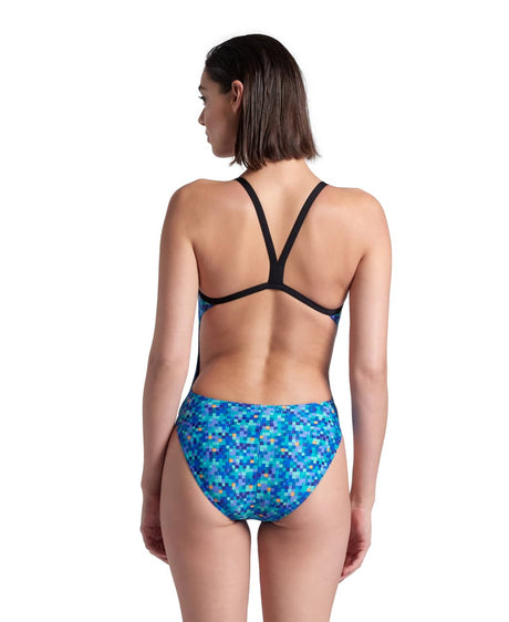 Arena W Pooltiles Swimsuit Challenge Back black-blue Multi