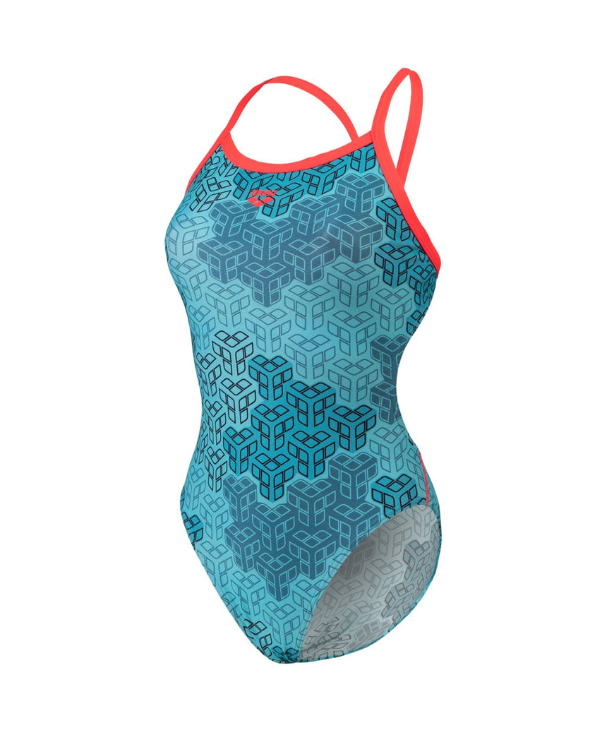 Arena W Camo Kikko Swimsuit Challenge Back fluo Red-Multi