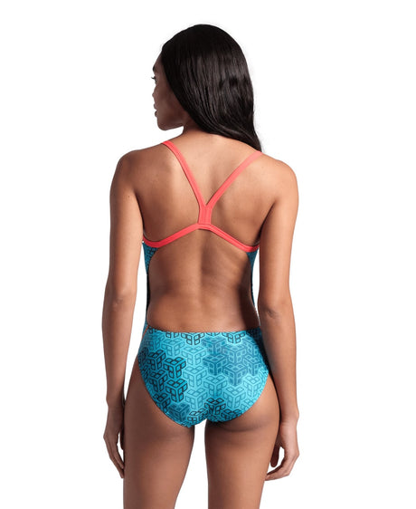 Arena W Camo Kikko Swimsuit Challenge Back fluo Red-Multi