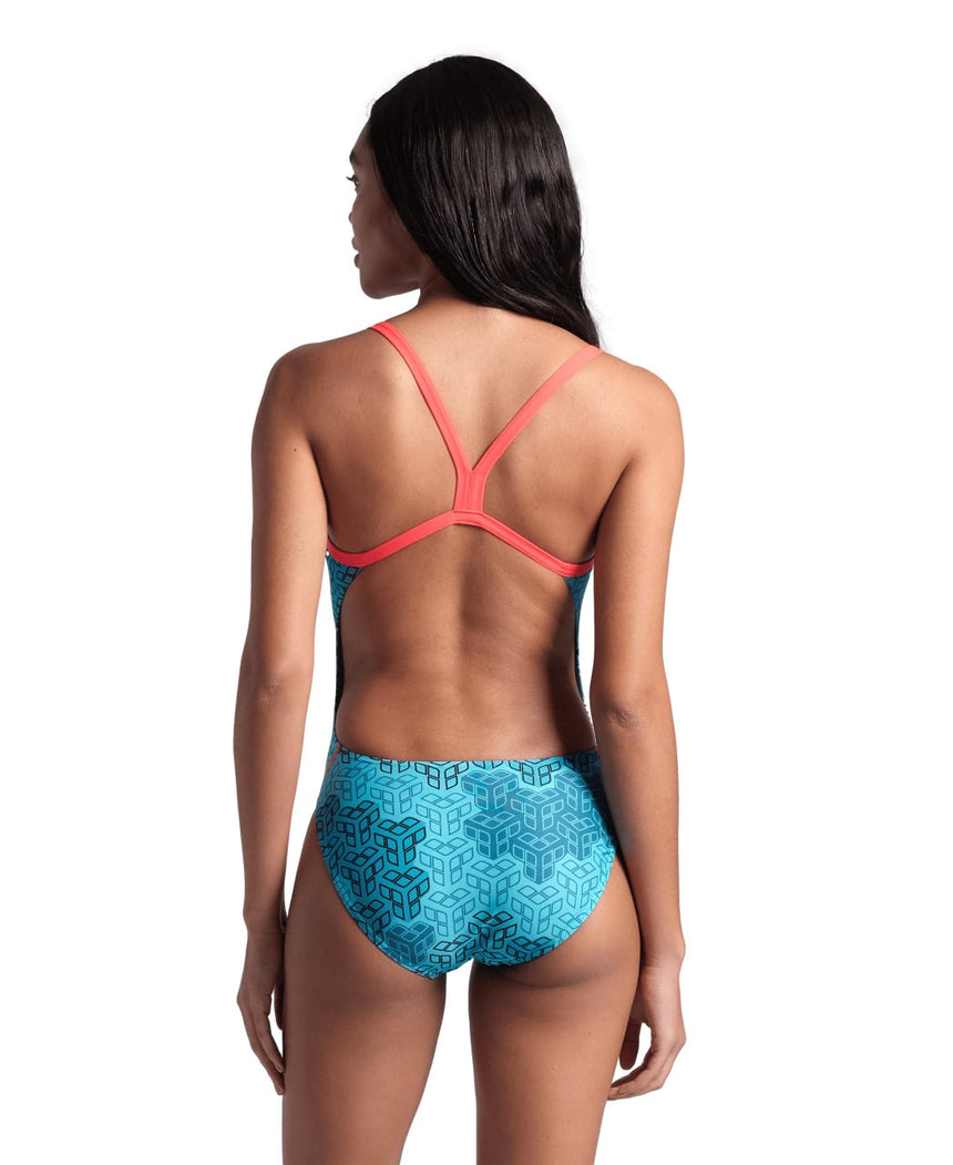 Arena W Camo Kikko Swimsuit Challenge Back fluo Red-Multi