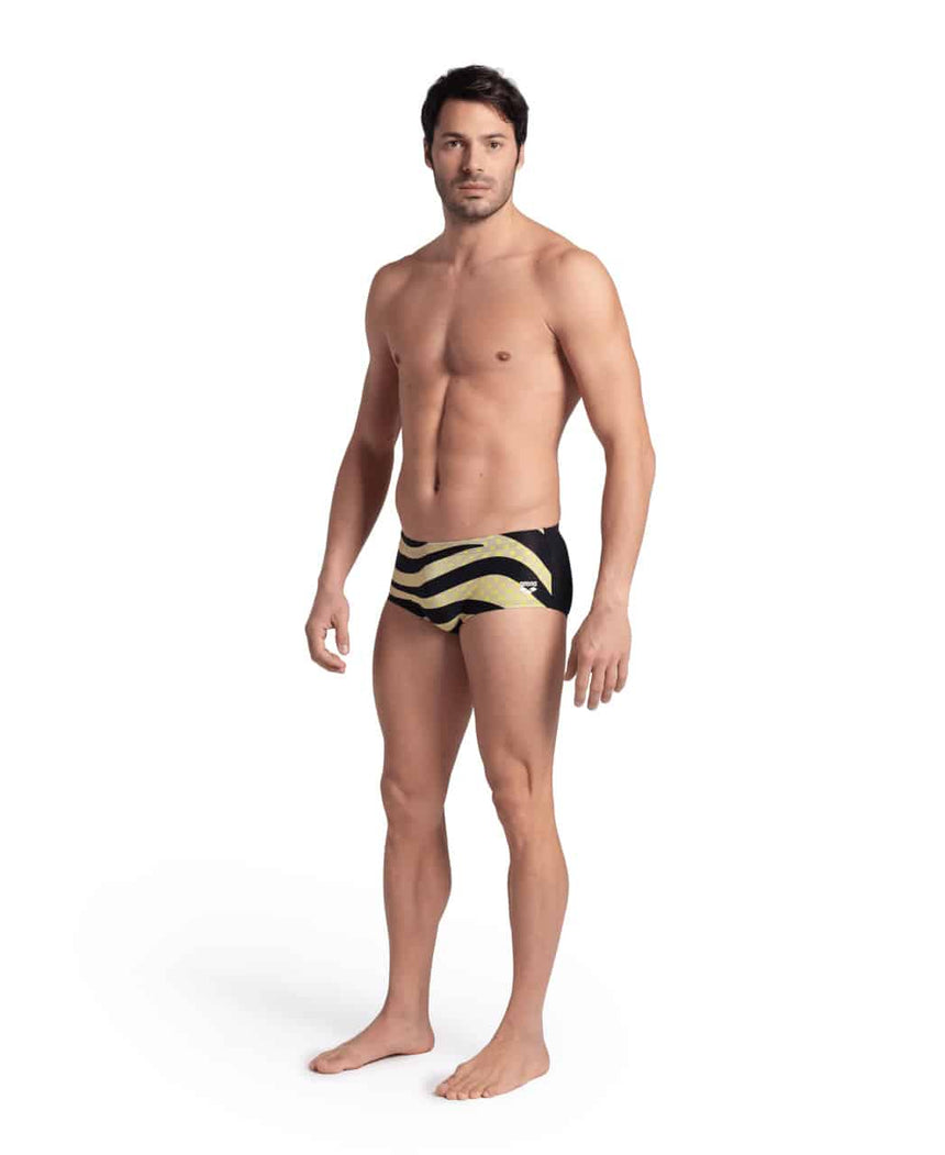 Arena Mens Multi Stripes Swim Low Waist Short Black Multi