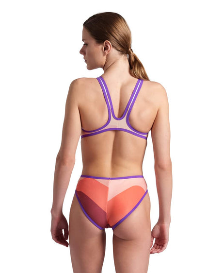 Arena W One Morning Light Swimsuit Tech Back Purple-Rose