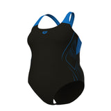 Arena Badpak Reflecting One Piece Plus Zwart-Blauw Rivier