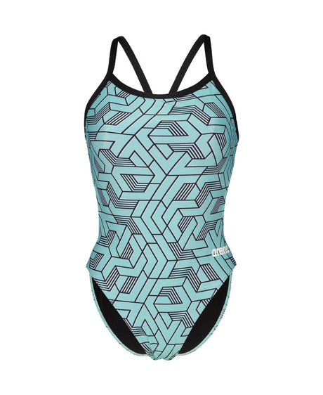 Arena Badpak Escape Challenge Back Zwart-Waterblauw-Multi