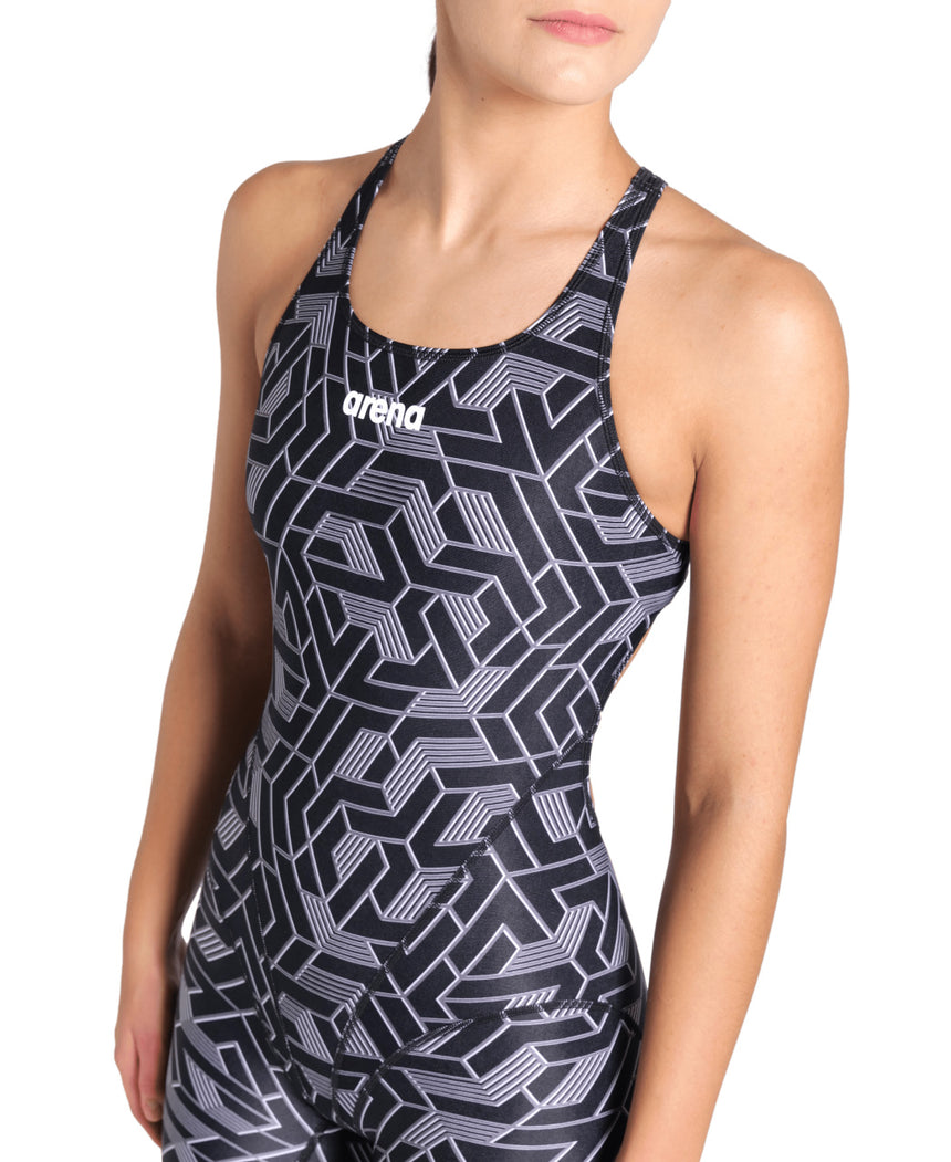 Arena Full Body Badpak Printed Zwart-Multi