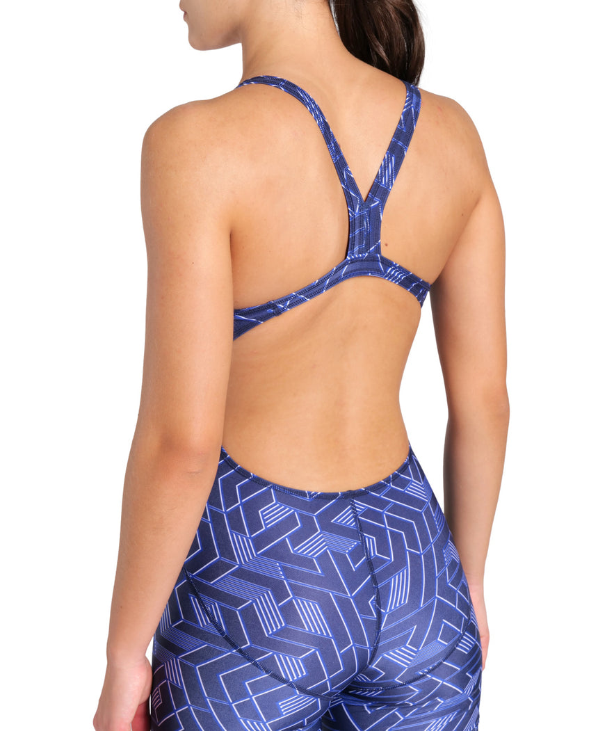 Arena Full Body Badpak Printed Marineblauw-Multi