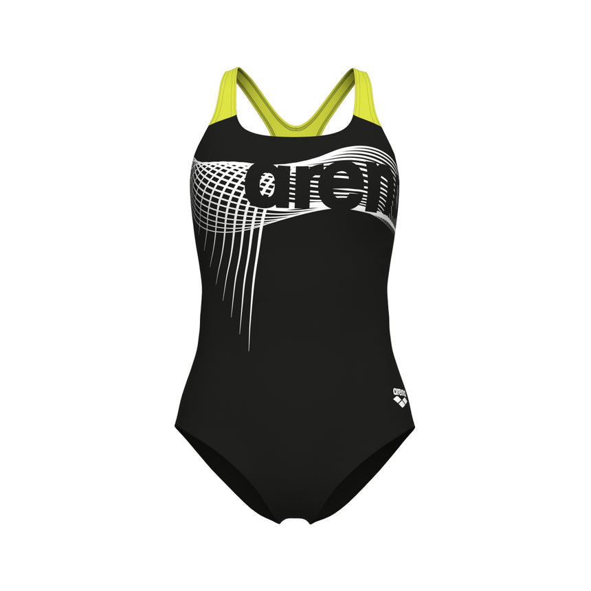 Arena Badpak Wake Swim Pro Back Zwart-Zacht Groen