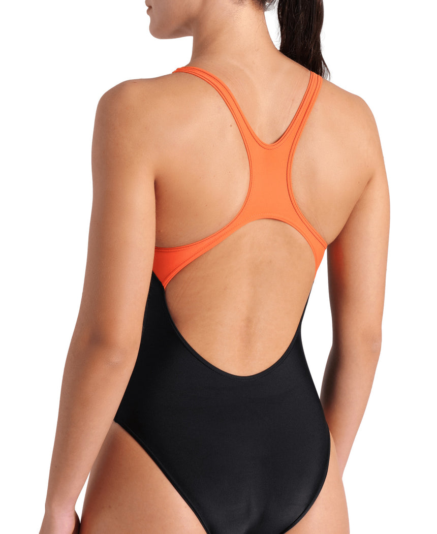 Arena Badpak Wake Swim Pro Back Zwart-Kalypso Koraal