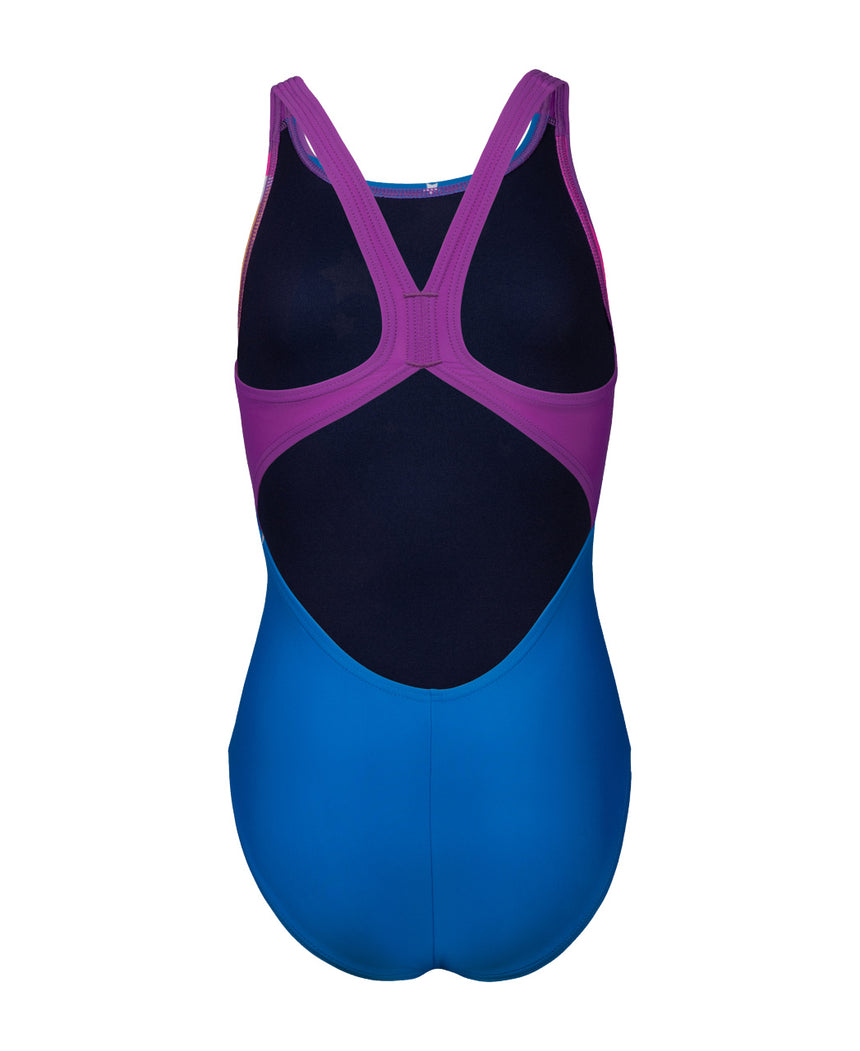 Arena Meisjes Badpak In The Clouds V Back L Blauw China-Violet