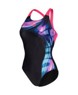 Arena Badpak Dreamhline V Back Zwart-Schokkend Roze