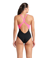 Arena Badpak Dreamhline V Back Zwart-Schokkend Roze