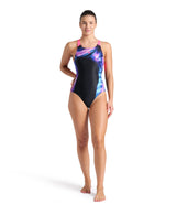 Arena Badpak Dreamhline V Back Zwart-Schokkend Roze